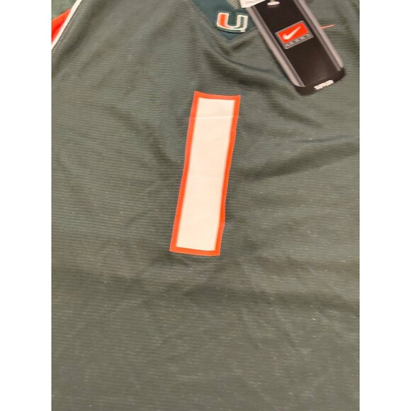 Nike Team Miami Hurricanes #1 NCAA Football Jersey Green Youth XL NWT - Picture 5 of 8